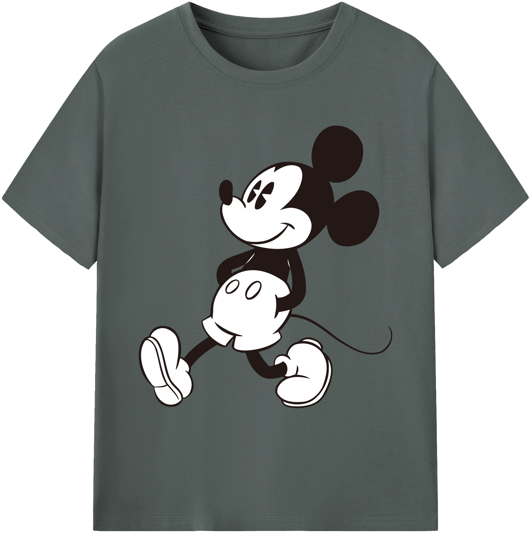 ミッキーマウス Mickey Mouse 綿100％ メンズ半袖Tシャツ｜肌触りやわらか＆通気性